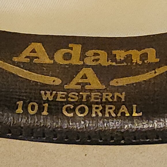 Vintage Adam ~A~ Western 101 Corral Tan Felt Cowboy Hat Unisex - Picture 9 of 12